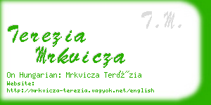 terezia mrkvicza business card